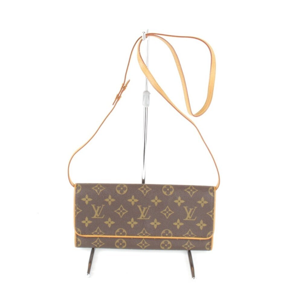 LOUIS VUITTON Brown Monogram Canvas Pochette Shoulder Bag